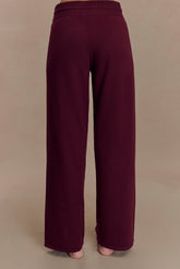Natalya Knit Wide Leg Pants - Merlot